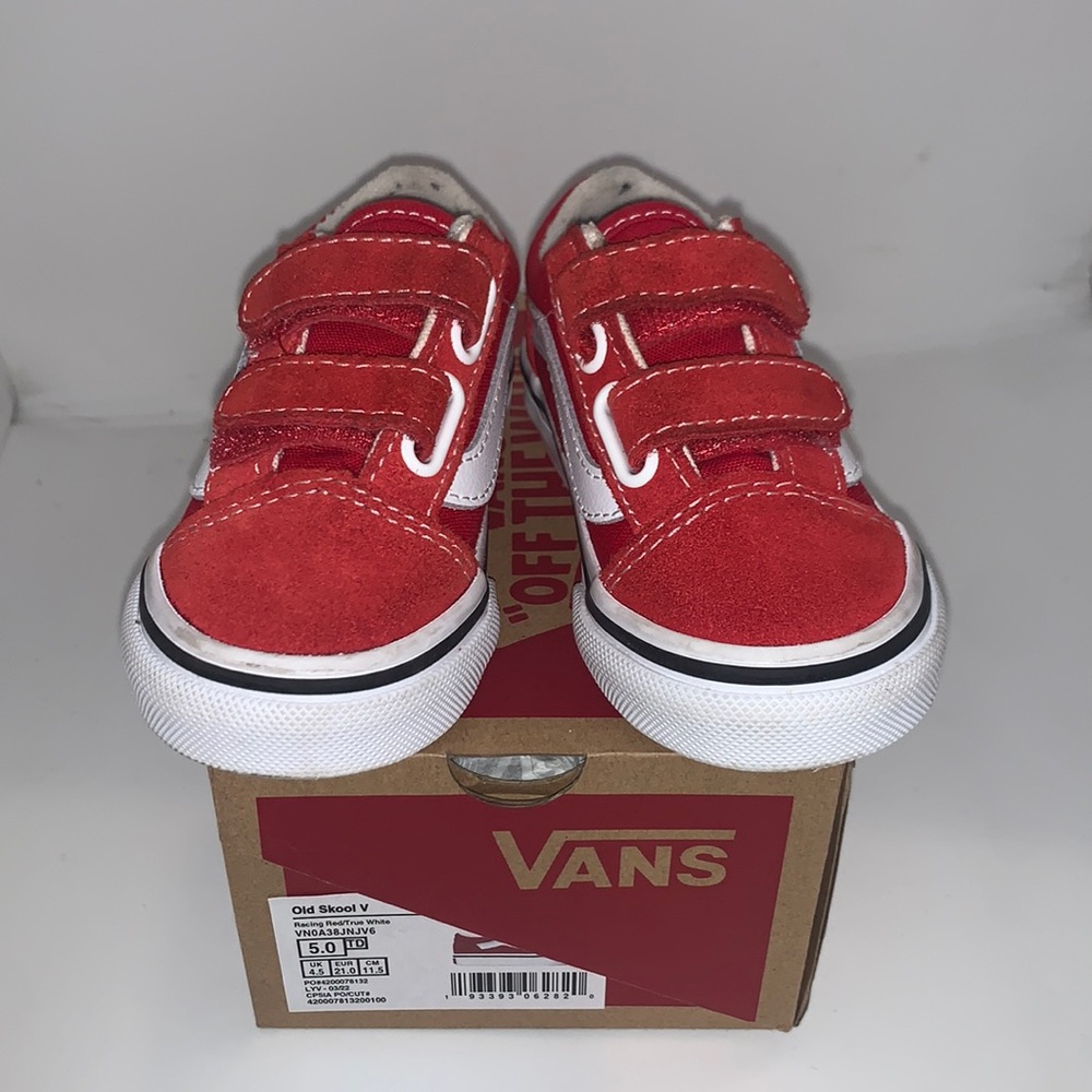 Vans, Color: Racing Red/True White, Size 5c